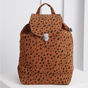 baggu canvas drawstring backpack leopard print